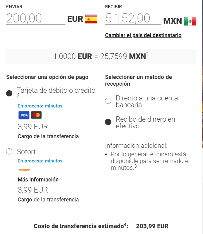 Enviar dinero a México con Moneygram 25 08 2020