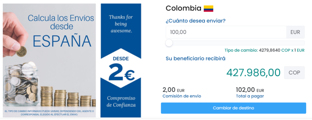 Envio de dinero a Colombia Money Exchange