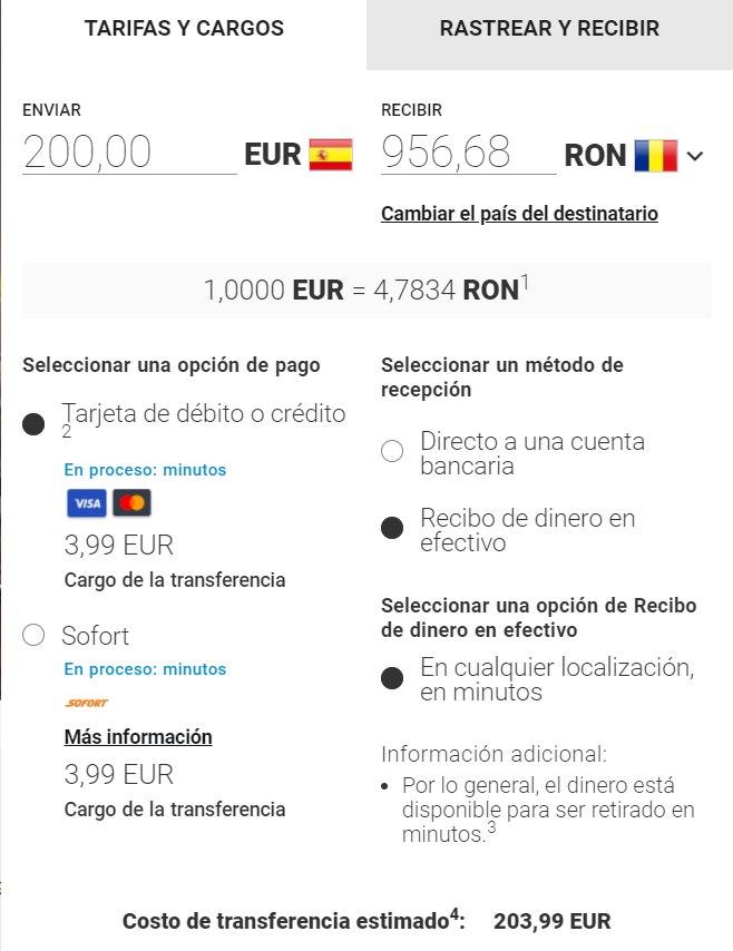 Envío de dinero a Rumania con MoneyGram